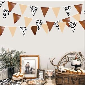 New 32ft of cowboy western theme fabric banner garland cowgirl party decor